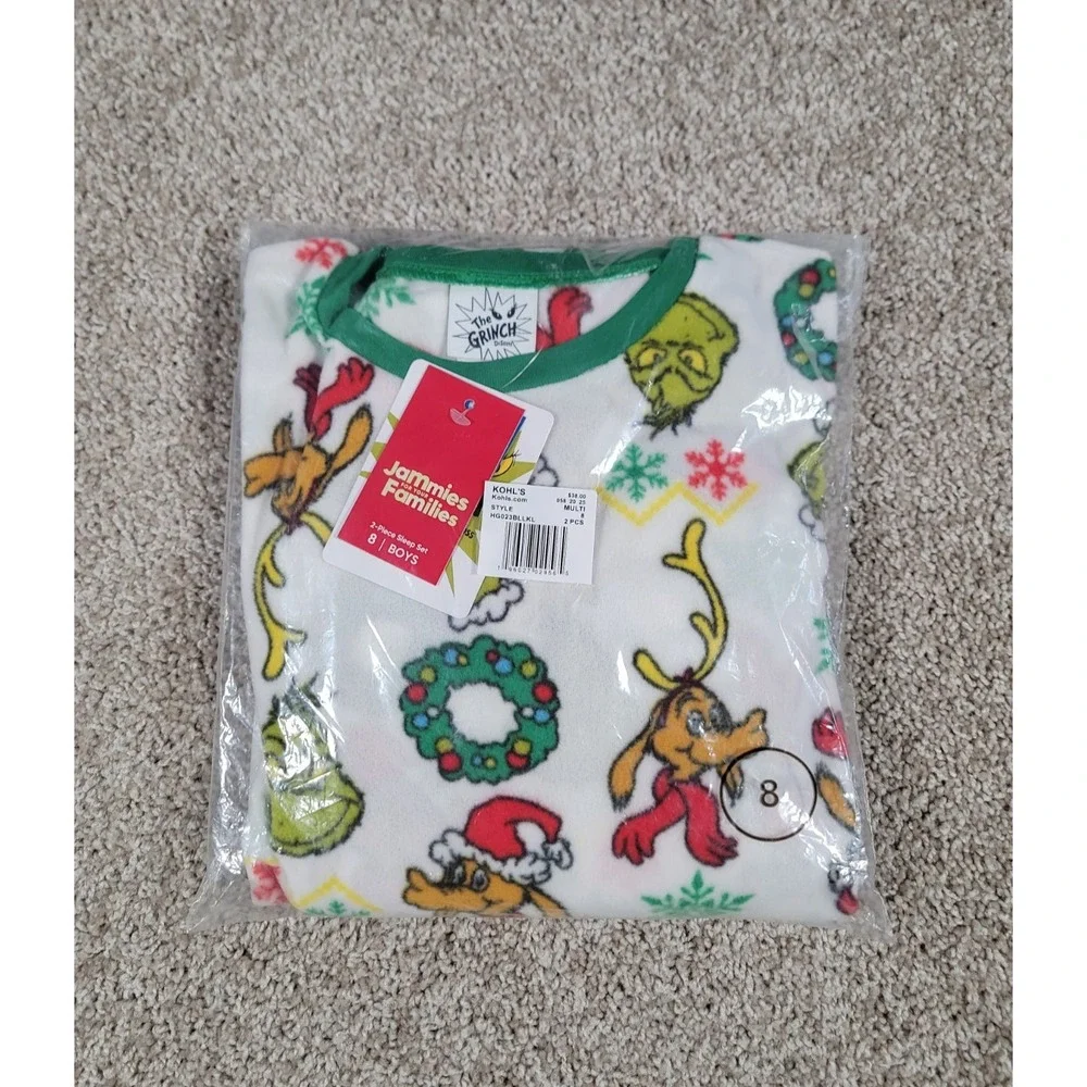 Jammies For Your Families Pajama Set How the Grinch Stole Christmas Boys Size 8